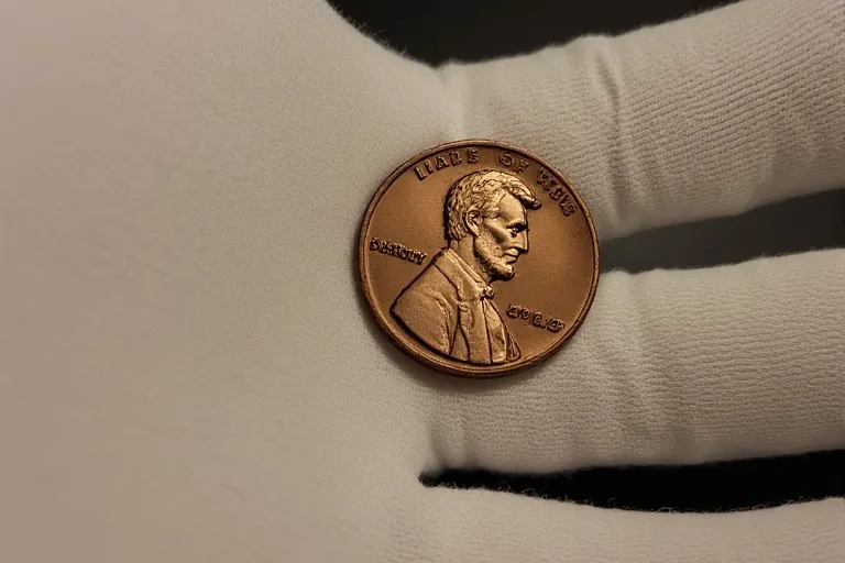 Lincoln Penny on the hand